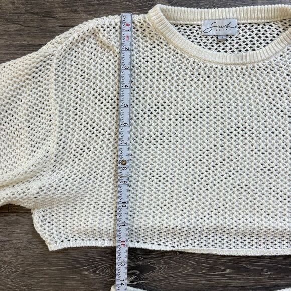 Sabo skirt Knit Mesh Crop Top & Midi Skirt Set | Beachy Chic Size Small NEW - Picture 8 of 15